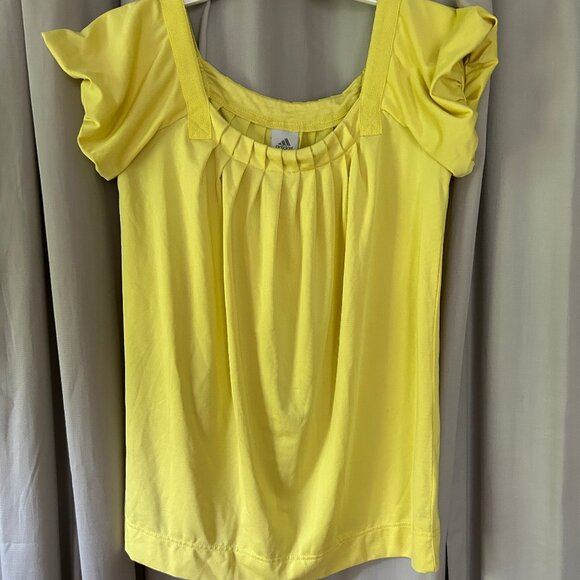 Adidas by Stella McCartney Yellow Puff Sleeve Tennis Top - Picture 1 of 5